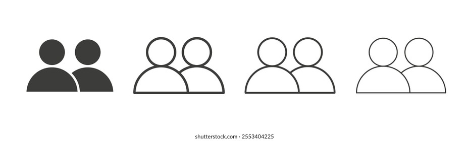 Friends icons collection. vector set in black color