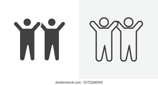 Friends icons. flat and line style set