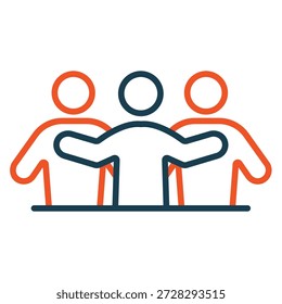 contorno de los iconos de los amigos y estilo plano, fondo transparente