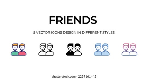friends Icons Set vector Illustration.