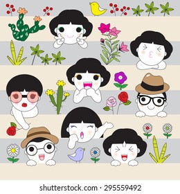 Friends Are Like Flowers In The Garden Of Life illustration set