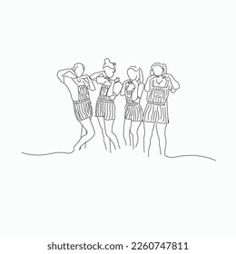 Friends line art vector of commercial use