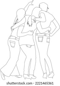 Friends line drawing vector design 1. This is an eps file.