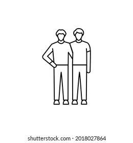 Friends сolor line icon. Different stages person's life. Pictogram for web page, mobile app, promo. UI UX GUI design element. Editable stroke.