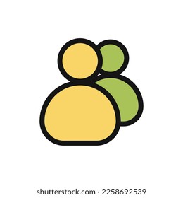 Friends line icon isolated on white background. Black flat thin icon on modern outline style. Linear symbol and editable stroke. Simple and pixel perfect stroke vector illustration.