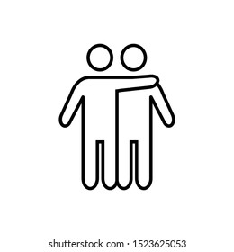 Friends line Icon in trendy flat style isolated on white background. Friends hug symbol for your web site design, logo, app, UI. Vector illustration, EPS10.