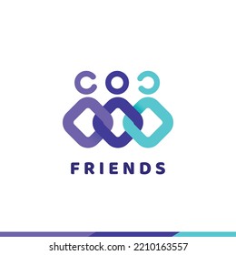 friends logo. People teamwork concept symbol.