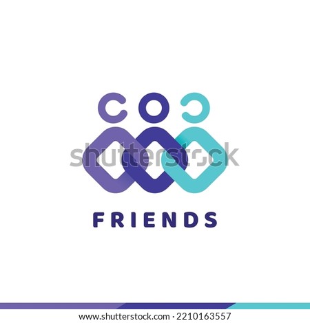 friends logo. People teamwork concept symbol.