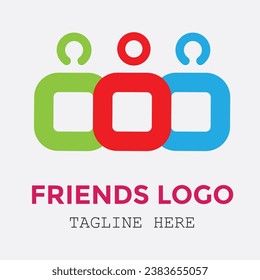 Friends Logo Template - Friends Logo Vector Art, Icons, and Graphics for Free - Family teamwork coworking emblem sign symbol logotype.