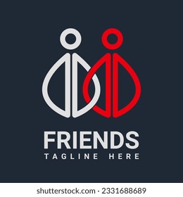 friends logo  togetherness  related lines