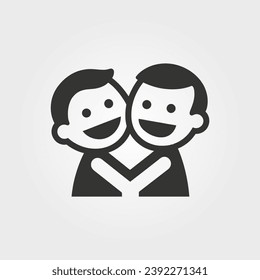 Friends making each other laugh icon - Simple Vector Illustration