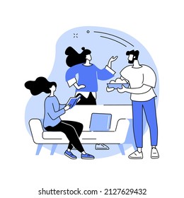 Friends meeting abstract concept vector illustration. Friendly meeting, friendship support, cheerful conversation, sharing leisure time with pals, soul mate, going out together abstract metaphor.