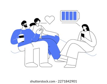 Friends meeting abstract concept vector illustration. Friendly meeting, friendship support, cheerful conversation, sharing leisure time with pals, soul mate, going out together abstract metaphor.