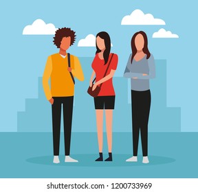 Friends meeting cartoon