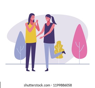 friends meeting outdoors