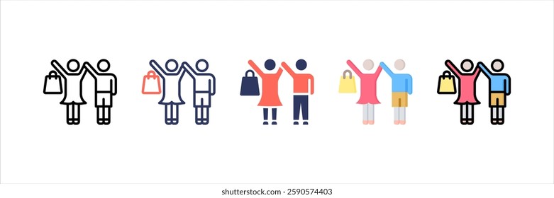 Friends Multi Style Icon Set