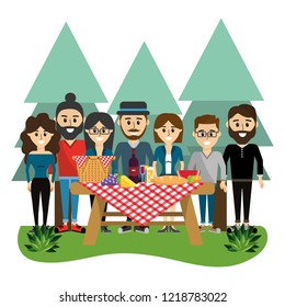 Friends on picnic