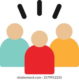 Friends People Happy Icon Vector Flat Illustration