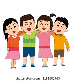 Friends are places where we joke with each other