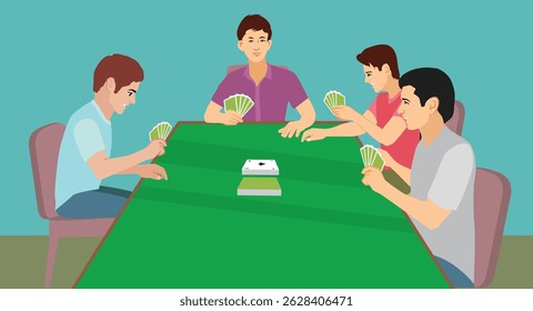 Friends Playing card vector illustration 