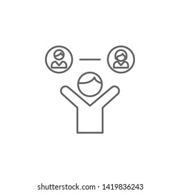 friends select friendship outline icon. Elements of friendship line icon. Signs, symbols and vectors can be used for web, logo, mobile app, UI, UX