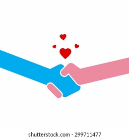 Friends Shakehand -  Elegant beautiful card design for friendship day. vector illustration
