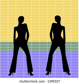 vector silhoutte de amigos