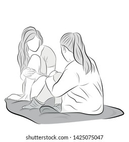 friends sit talking. friends day. vector illustration.