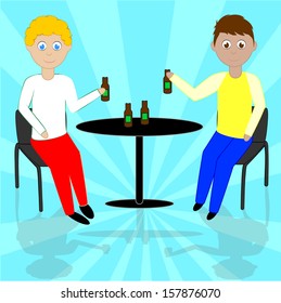 friends sitting drinking beer