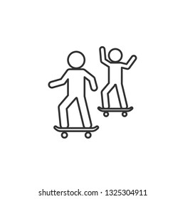 Friends skateboard icon. Simple thin line, outline vector of Friendship icons for UI and UX, website or mobile application