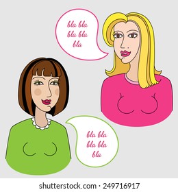 Friends are speaking. Text cloud.