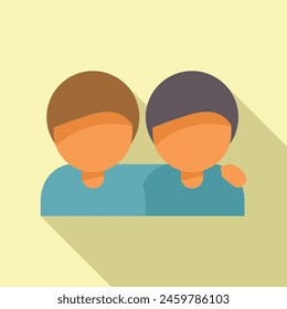 Friends support group icon flat vector. Social team. Help figure