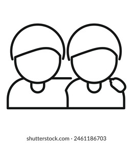 Friends support group icon outline vector. Social team. Help figure