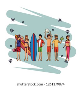 friends with swimsuit