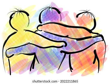 friends symbol on multicolor background