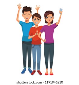 Friends taking a selfie with smartphone