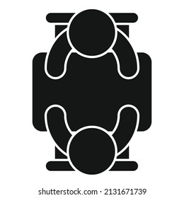 Friends talk icon simple vector. Business people. Speak think