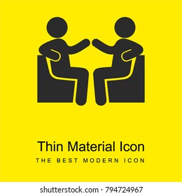 Friends talking bright yellow material minimal icon or logo design