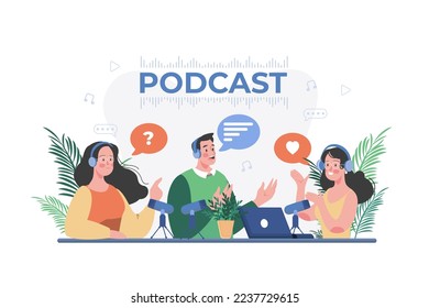 Friends Talking While Having The Podcast
