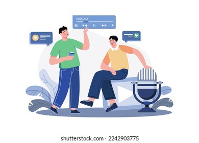 Friends Talking While Having The Podcast