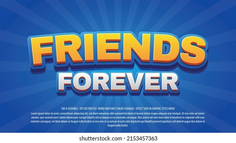 Friends text effect template with 3d style use for logo and business brand - Shutterstock ID 2153457363