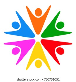 Friends together sharing happy time – stock vector