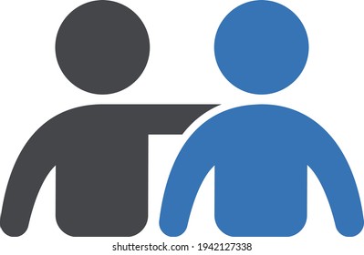 icono de color de glifo vectorial de amigos