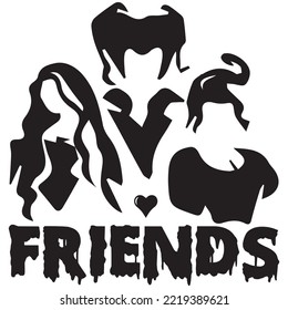 Friends - vector illustration isolated on white background.