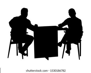 Friends watching and gambling sport game vector silhouette on white. Betting man track results. People in bookmaker waiting jackpot lottery. Participation in selling at auction. Lucky winner excited.