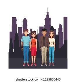 friends young people cartoon