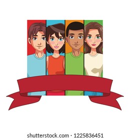 friends young people cartoon