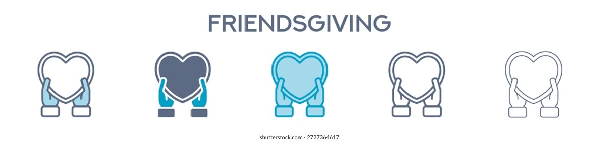Elemento De Friendsgiving Para Diseño Gráfico - Estilos Múltiples. Ilustración vectorial De Dos Colores Y Negro. Los Diseños Múltiples De Los Iconos Se Pueden Utilizar Para El Móvil, Ui, Web
