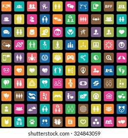 friendship 100 icons universal set for web and mobile
