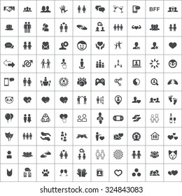 friendship 100 icons universal set for web and mobile
